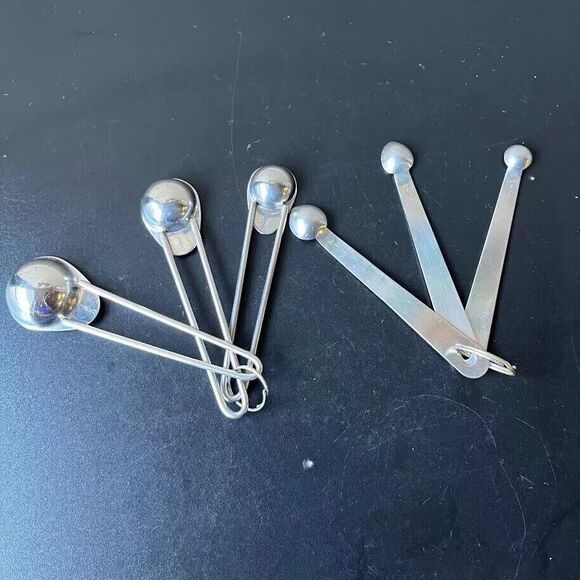 Small Measuring Spoons Stainless Steel Dash Pinch Smidgen 1, 1/2, 1/4 TSP Set/6 - Picture 8 of 9